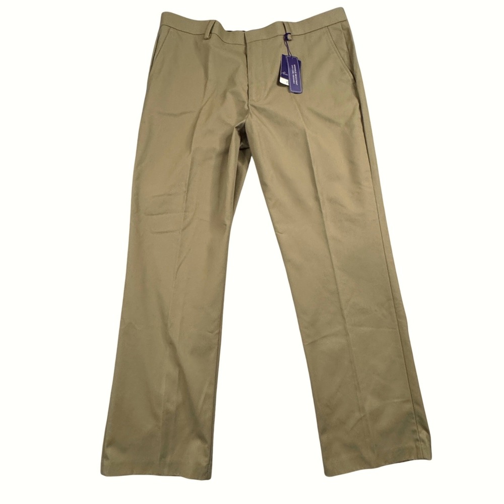 NWT Alan Flusser Khaki Pants Mens Size W38xL29 Khaki Wrinkle Resistant